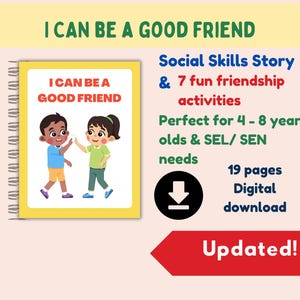 Friendship Social Skills Story & Activities: Autism Printable (Digital Download)