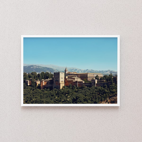 Alhambra Digital Photo, Granada Printable, Andalucia Spain Poster, Alhambra Palace Print, Moorish Architecture Poster, Instant Download