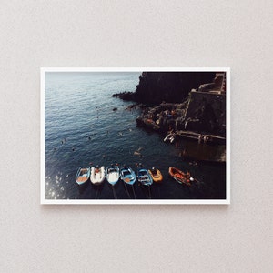 Impression numérique Cinque Terre, impression d'art Manarola, art côtier italien, affiche de voyage en Italie, photo méditerranéenne, téléchargement immédiat