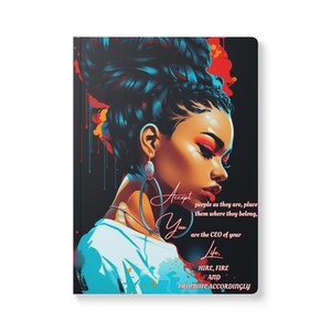 Empowerment Art Softcover Notizbuch - Akzeptiere Dich als Chef, Inspirierendes Notizbuch zur Selbst-Verbesserung, Motivations-Geschenk, Schreib-Tagebuch,