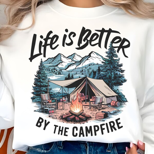 Camping Sublimation, Instant Download, Printable Design, Summer Sublimation, Retro Camping Png, Vintage Camping Png, Campfire Png, Nature