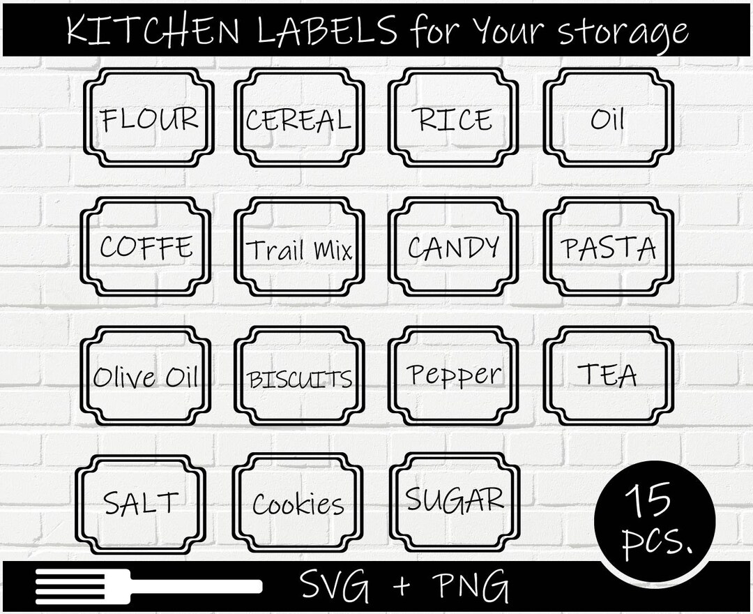 Pantry Labels SVG Bundle, Canister Labels, Kitchen Labels SVG, Canister Labels SVG, Farmhouse