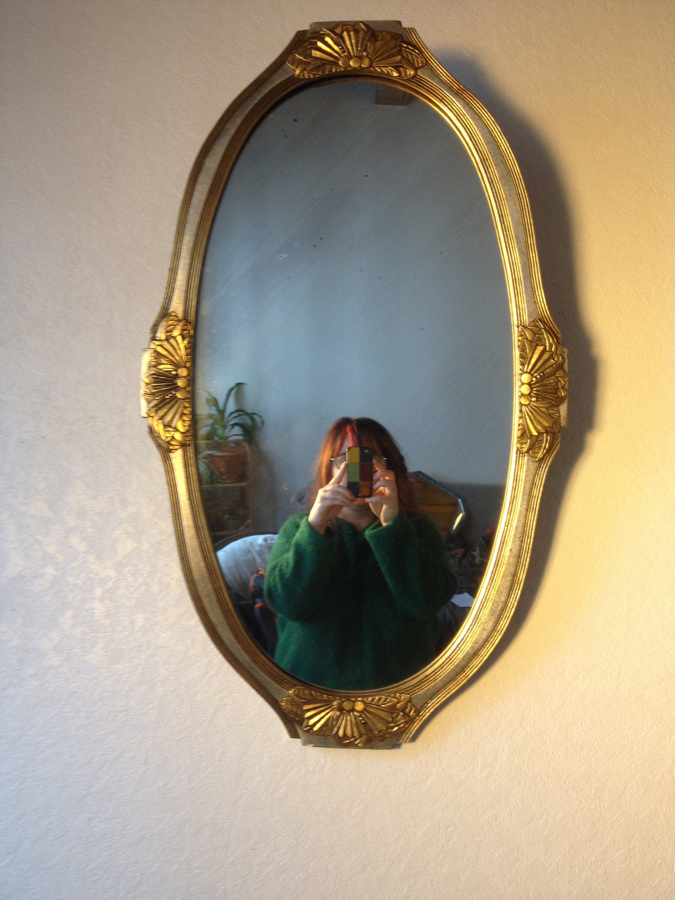 Joli Miroir Ancien Vintage - Année 30/40 Dorure