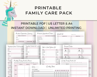 Printable Family Care Pack | Tools to keep your family connected and organized | Printable PDF | Instant download