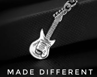 Guitar Necklace For Men and Women | Guitar Player Gifts For Teachers |Cool Music Pendant Silver Music CHARM |Guitar Things | Silver Pendant