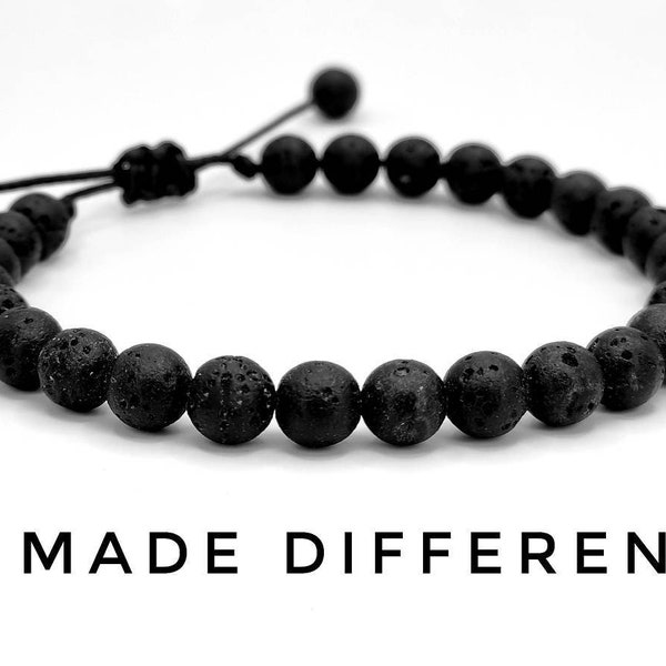 Lava Stone black beaded bracelet, Matte Black Lava rock beads,Unique Jewellery,hand made item,designer bracelet, Perfect gift