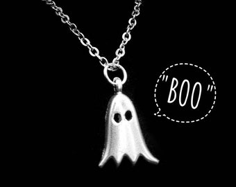 Cute Ghost Charm Necklace for Women,Dainty & Unique    Jewellery,Gothic,Alternative,PunkSilver Necklace for Women/Men Christmas Gift for her