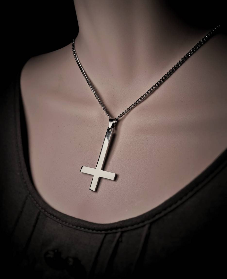 Inverted Cross Necklace - Etsy