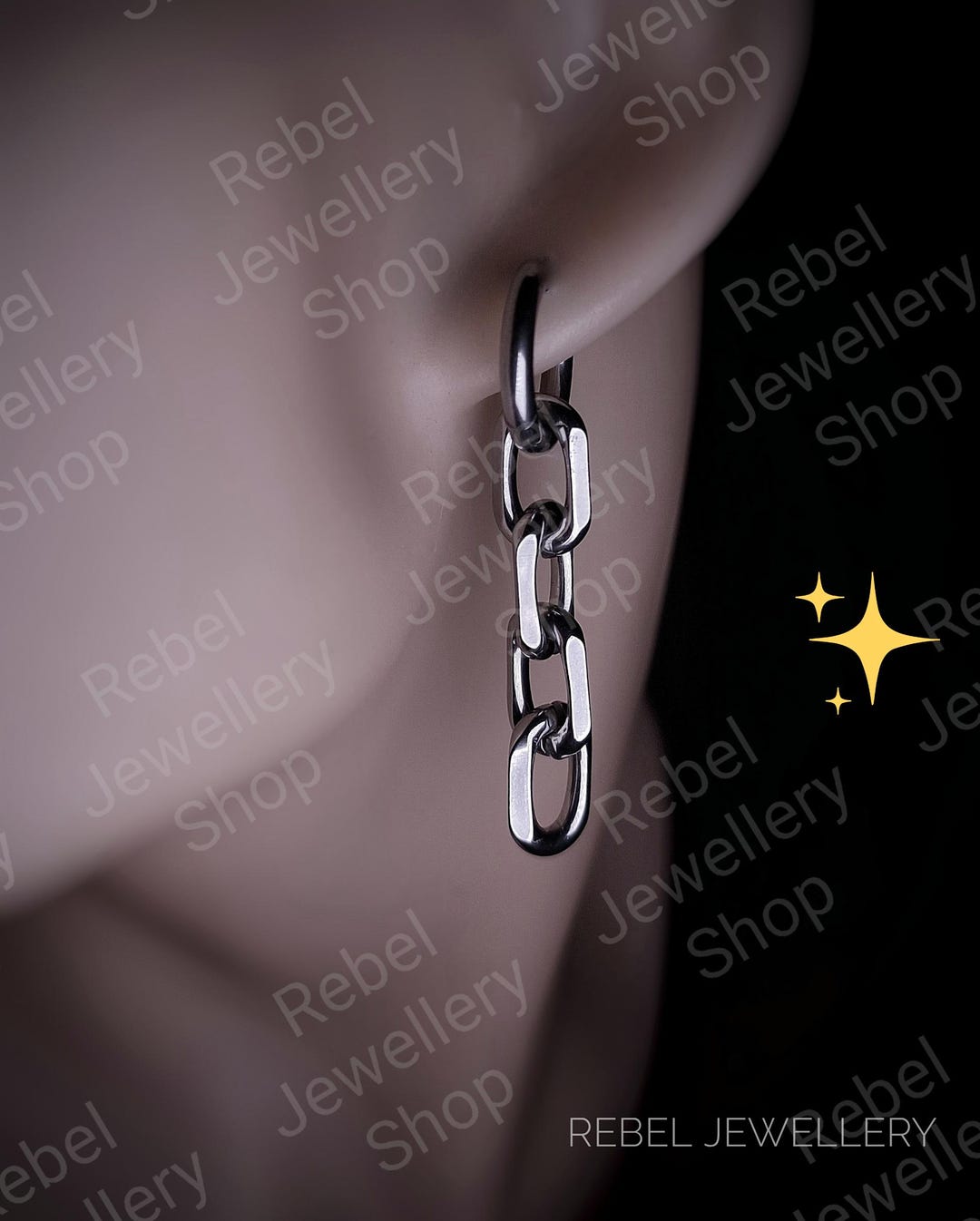 Silver Chain Link Dangle Gothic Earring for Women and Men,goth Drop and Dangle Chain Earrings Steel, Goth Punk Alternative Statement Earring - Etsy Japan