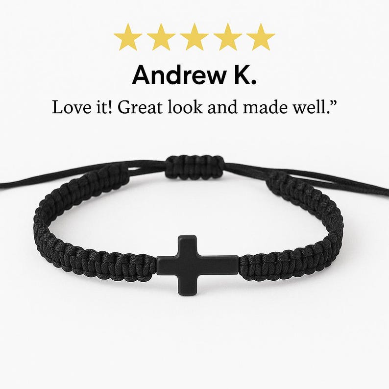 Black Cross Bracelet for Men and Women Crucifx Bracelet Unique ...