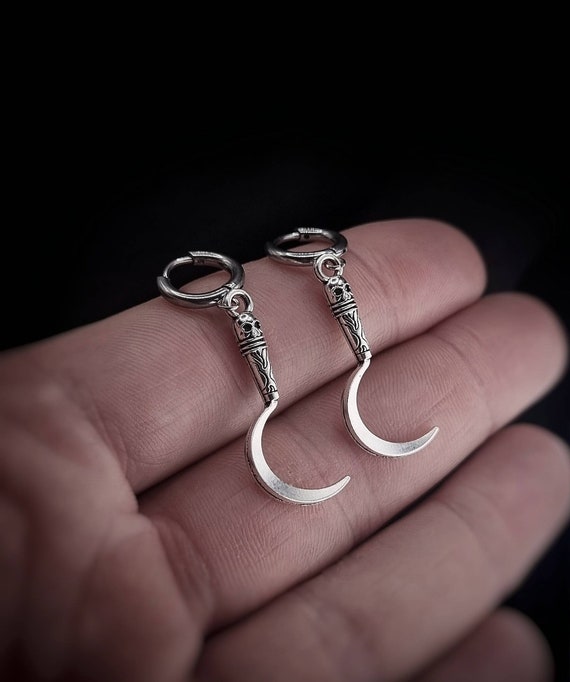 Orecchini Gotici A Forma Di Spada Per Donna – Pugnale Di Cristallo, Stile Punk, Pendenti A Vite (Nero, Argento, Oro) - 2