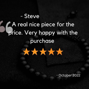 Black Onyx stone beaded bracelet for men, for women Matte Black Onyx beads Hand made silver spacer stretch bracelet,Perfect gift for men image 3