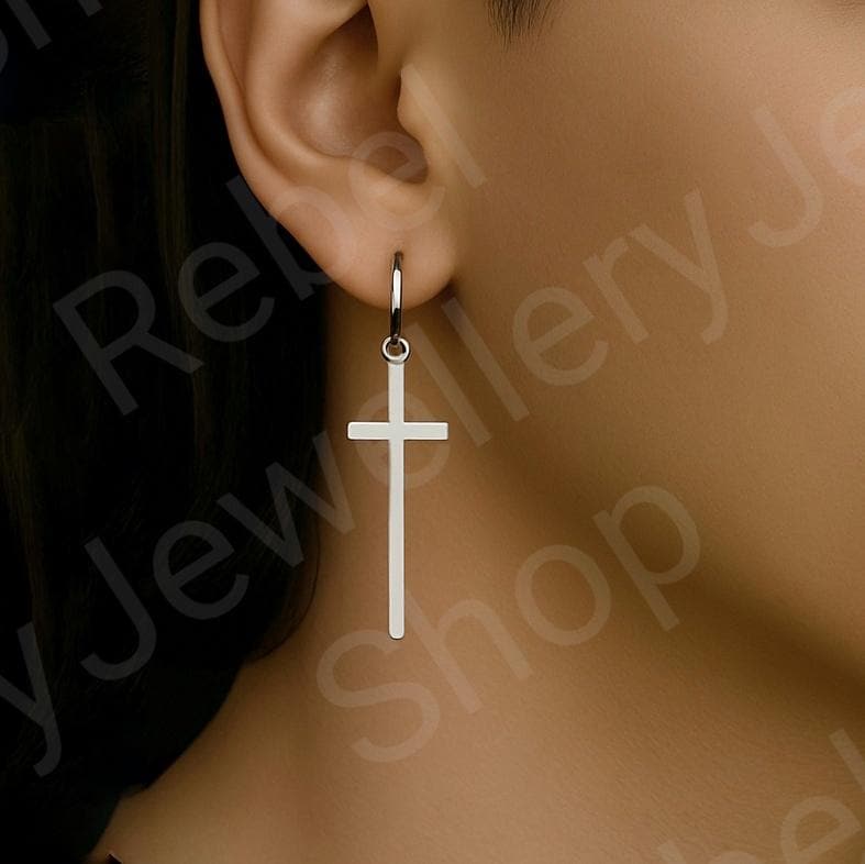 Orecchini Croce In Argento - Italia - Foto 7