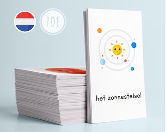 SPACE • Dutch • Printable Flashcards • Three-Part Montessori Cards • Nomenclature