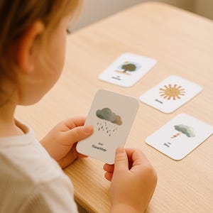 WEATHER • German • Printable Flashcards • Three-Part Montessori Cards • Nomenclature image 4