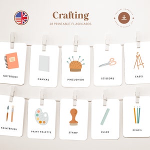 Scissors Flash Cards CRAFTING • English • Printable Flashcards • Three-part Montessori Cards ...
