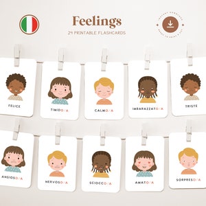 SENTIMENTI • Italiano • Flashcard stampabili • Carte Montessori in tre parti • Nomenclatura