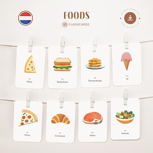 ALIMENTOS • Holandés • Fichas para imprimir • Fichas Montessori de tres partes • Nomenclatura