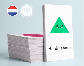 SHAPES & COLORS • Dutch • Printable Flashcards • Three-Part Montessori Cards • Nomenclature