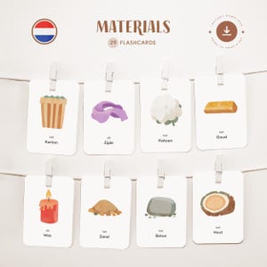 MATERIALES • Holandés • Fichas imprimibles • Fichas Montessori de tres partes • Nomenclatura