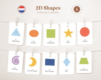 SHAPES • Dutch • Printable Flashcards • Three-Part Montessori Cards • Nomenclature