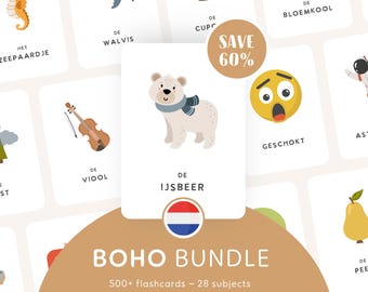 BOHO BUNDLE • Dutch • Printable Flashcards • Three-Part Montessori Cards • Nomenclature