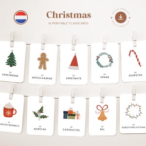NAVIDAD • Holandés • Tarjetas didácticas imprimibles • Tarjetas Montessori de tres partes • Nomenclatura