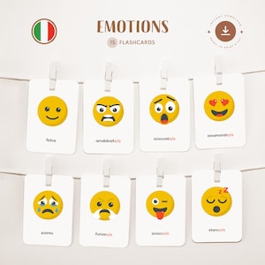 EMOZIONI • Italiano • Schede didattiche stampabili • Schede Montessori in tre parti • Nomenclatura