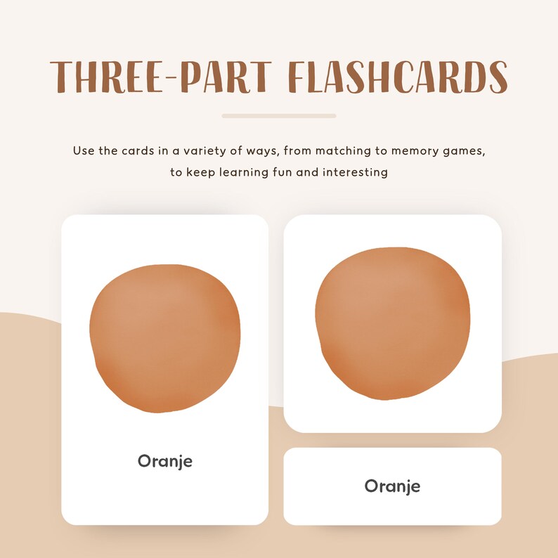 COLORS • Dutch • Printable Flashcards • Three-part Montessori Cards ...