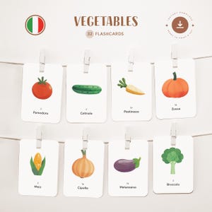 VERDURE • Italiano • Schede didattiche stampabili • Schede Montessori in tre parti • Nomenclatura