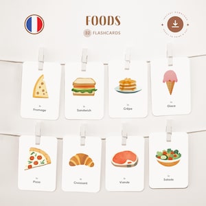 ALIMENTATION • Français • Cartes flash imprimables • Cartes Montessori en trois parties • Nomenclature