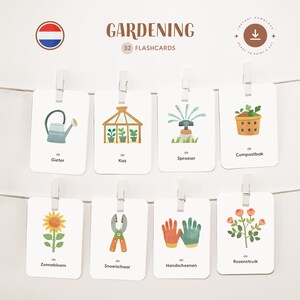JARDINERÍA • Holandés • Fichas para imprimir • Fichas Montessori de tres partes • Nomenclatura