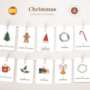 NAVIDAD • Español • Tarjetas didácticas imprimibles • Tarjetas Montessori de tres partes • Nomenclatura