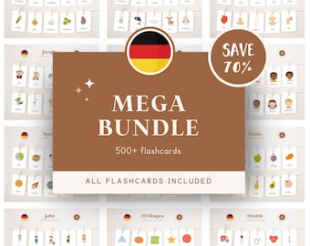 MEGA BUNDEL • Duits • Afdrukbare flashcards • Driedelige Montessorikaarten • Nomenclatuur