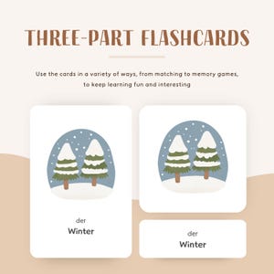 WEATHER • German • Printable Flashcards • Three-Part Montessori Cards • Nomenclature image 5