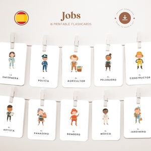 TRABAJOS • Español • Tarjetas didácticas imprimibles • Tarjetas Montessori de tres partes • Nomenclatura
