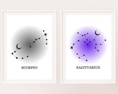 BUNDLE - Astrology Wall Art | Astrology art download bundle, 12 zodiac aura prints, gradient art, constellation, aura print