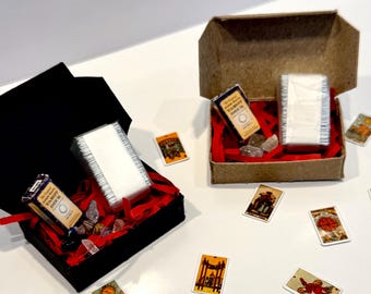 1:12 Scale Miniature Tarot Card Set - with Crystals and Display Box