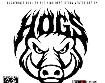 Hogs Mascot SVG | School Spirit, T-Shirt Design (Instant Download)
