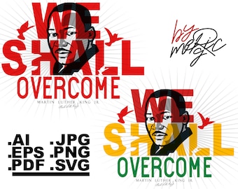 MLK, Martin Luther King Jr, Vi ska övervinna, Skiktad och färgglad design, Svart historia