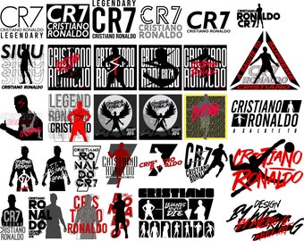 Paquete SVG de Cristiano Ronaldo, silueta de CR7, gráficos prediseñados (descarga digital)