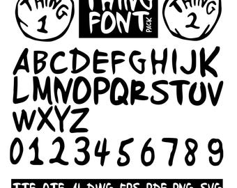 Thing Alphabet and Number Svg Font, Thing Alphabet Svg File for Cricut