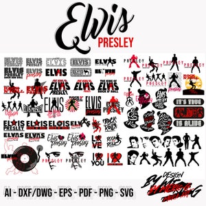 Elvis Presley Svg Bundle, Rock N Roll Svg, Elvis SVG, Cut File For Cricut, Elvis Clipart, Digital Download , Svg, Ai, Pdf, Png, Eps, Dxf