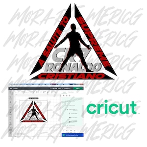 May include: A black and red triangle with the text "A Salute to Supreme" and "CR7 Ronaldo Cristiano" inside. A silhouette of a soccer player is in the center of the triangle.