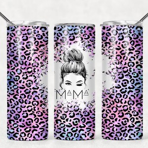 Moeder Tumbler, Mama Tumbler, Herbruikbare Waterfles, Tumbler voor mama, roestvrijstalen tumbler, Cheetah tumbler, Cheetah print moeder tumbler