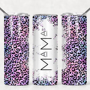 Mama Tumbler, Cheetah Mom Tumbler, Mom Cup, gepersonaliseerde roestvrijstalen tumbler, aangepaste mom tumbler, moederdagcadeau, tumbler voor mama