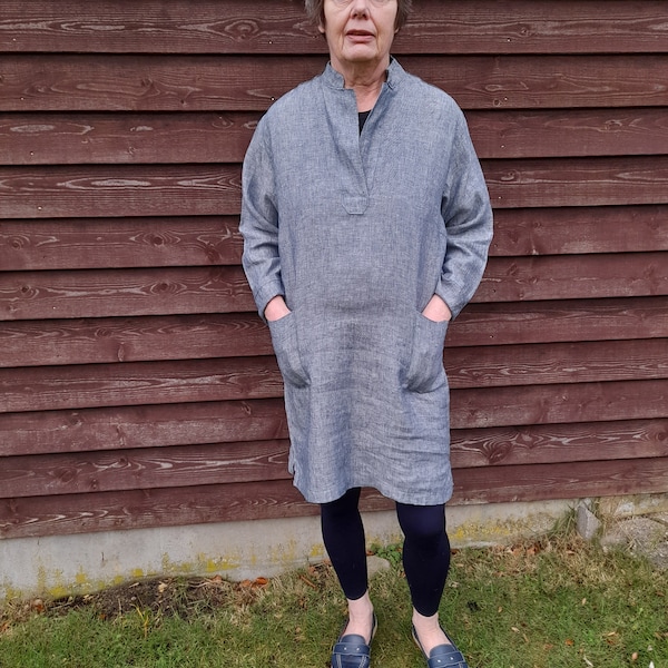 ALMA, tunic/shirt in linen made to order from the tailoring workshop for ladies