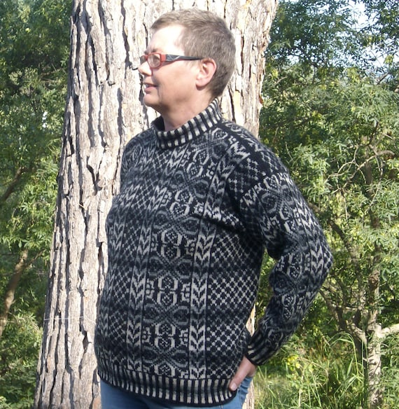 MEGAN modele de pull jacquard en laine shetland Etsy France