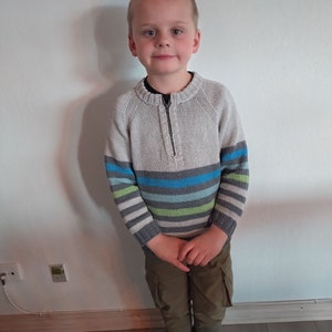 RICKY, wzór na dzianinę bawełnianą w paski dla dzieci