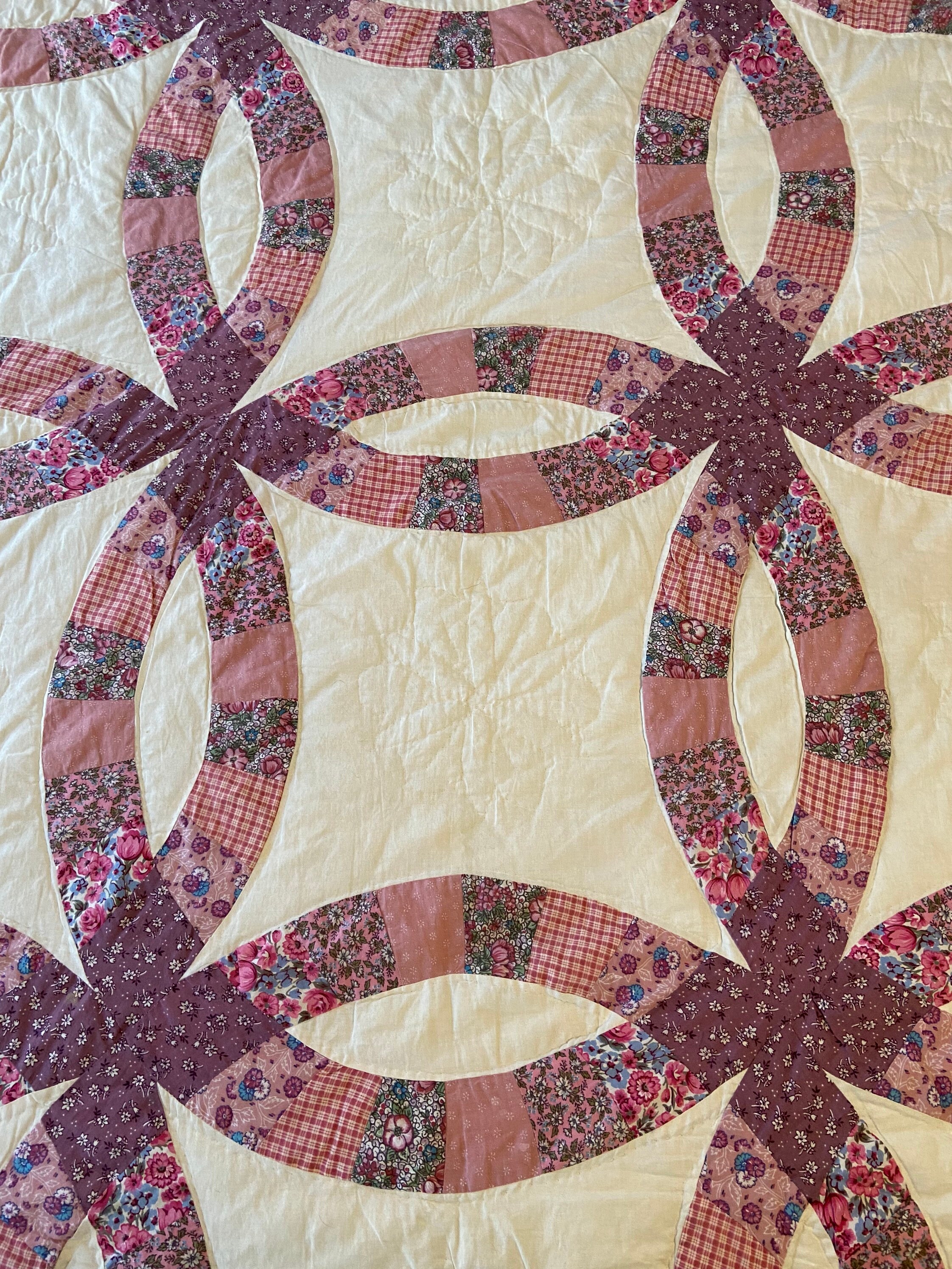 Vintage Wedding Ring Queen Sized Quilt Excellent Condition 1980s Etsy